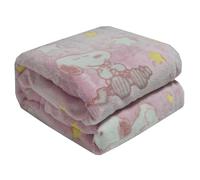 Kanguru Snoopy Glow in the Dark Pink, Couverture douce en microfibre qui brille dans le noir, plaid polaire canape, idée cadeau Noël ou anniversaire, bébé ou enfant, Rose, 130x150 cm