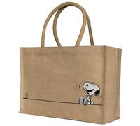 Kanguru Snoopy Line - Sac Shopping Cabas Snoopy en Jute et Coton, Réutilisable, Écologique, Grand Format avec Poche, Idée Cadeau Femme