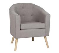 KANGXIN Petit Chaises Salon Chambre, Petit Fauteuil Crapaud, Chauffeuse avec Accoudoirs, Fauteuils de Salon 1 Personne, Petit Canapé Rembourrée Épaisse (Gris Clair)