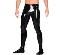 Kangxinsheng Legging en Latex Noir pour Hommes,Caoutchouc Fait Collants en Latex pour Vêtement Club Caoutchouc-M