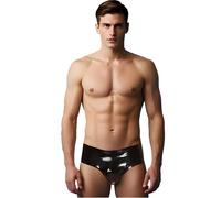 Kangxinsheng Noir Slips Latex Hommes,Mode Culottes Latex Hommes,Shorts Latex Convient aux Vêtements Club Discothèque Cosplay-M