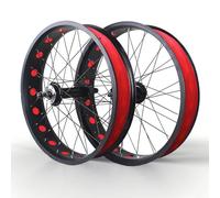 KANGXYSQ 20/24/26 Pouces X 4 Pouces Roue Fat Bike Roues De Vélo Freins À Disque Roue Avant Et Arrière Moyeux QR 135/195 Mm 14G X 36H Roues De Vélo Neige for 7-10Vitesses(Front Rear,24'')
