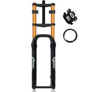 KANGXYSQ 20/26 Pouces Pneus 4,0 Pouces Fourche De Vélo Fat Bike 1-1/8 Pouces Suspension Pneumatique Double Épaulement Fourche Avant Frein À Disque Axe Traversant Débattement 15 X 135 Mm(Gold,26")