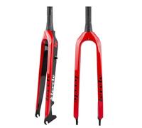 KANGXYSQ 26/27,5/29''/29L Fourche Rigide VTT Fibre De Carbone Fourche Rigide Vélo 28,6 Mm 1-1/2'' Tube Conique Fourche Rigide Frein À Disque Fourches Avant Vélo QR(Rosso,27.5in)