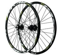 KANGXYSQ 26/27.5/29 Pouces Paire Roues VTT Avant 2 Arrière 5 Palier Ensemble Roues Bicyclette Jante Double Paroi 6 Clou Frein Disque Libération Rapide 3 Griffe(Black Hub Green Label,26inch)