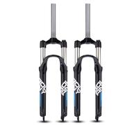 KANGXYSQ 26"/27,5"/29" Ultraléger Alliage D'aluminium VTT Fourche Suspendue 1-1/8" Droite Fourche Avant À Ressort Course 105 Mm QR 9 Mm Verrouillage Manuel(Black Blue,29in)