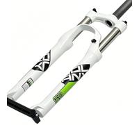 KANGXYSQ 26/27,5/29" VTT Fourche amortie Voyage 105 mm Vélo Alliage Aluminium Fourches 1-1/8" Tube droit QR 9 mm Frein à disque (Blanc vert, 27,5")