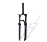 KANGXYSQ 26, 27,5 Et 29 Pouces Fourche À Suspension Pneumatique for VTT Droite 1-1/8" / Conique 1-1/2" Fourches Avant Course 100 Mm Frein À Disque QR 9 Mm Réglage du Rebond(Black-Straight -HL,29in)