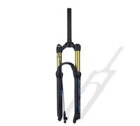 KANGXYSQ 26, 27,5 Et 29 Pouces Fourche À Suspension Pneumatique for VTT Droite 1-1/8" / Conique 1-1/2" Fourches Avant Course 100 Mm Frein À Disque QR 9 Mm Réglage du Rebond(Gold-Straight-RL,27.5in)