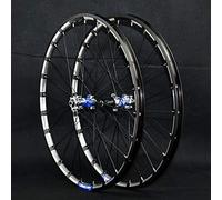 KANGXYSQ 26 27.5 Pouces Paire De Roues VTT Paroi Double Libération Rapide Pull Droit Frein À Disque À 4 Roulements Jantes Vélo Roues Avant Arrière 7-12 Vitesses(E,27.5IN)