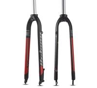 KANGXYSQ 26 Pouces, 27,5 Pouces, 29 Pouces VTT Fourche Rigide Alliage D'aluminium Frein À Disque Fourche Avant 1-1/8'' Tube Droit Route Fourche Rigide QR 9 X 100 Mm Fourche(Rosso,26")