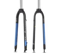 KANGXYSQ 26 Pouces, 27,5 Pouces, 29 Pouces VTT Fourche Rigide Alliage D'aluminium Frein À Disque Fourche Avant 1-1/8'' Tube Droit Route Fourche Rigide QR 9 X 100 Mm Fourche(Blue,26")