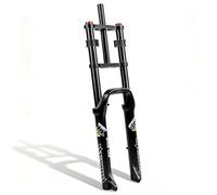 KANGXYSQ 26''X4.0Pneu Large Vélo Électrique Fourche Air Suspension Déplacement 150 Mm Fourche Avant Double Épaule 1-1/8" Frein À Disque QR 135 Mm Fourches pour Vélo De Neige Vélo De Plage(Schwarz)