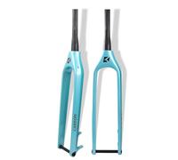 KANGXYSQ 27,5" 29" Fibre De Carbone Fourche Rigide 1-1/2" Conique Fourche VTT Frein À Disque 75 Mm Fourches Avant Axe Traversant 15 X 110 Mm pour Pneus 29 X 2,6".(Green,29in)