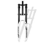 KANGXYSQ DH Fourche Suspendue VTT 26, 27,5, 29 Pouces Voyage 160 Mm Alliage De Magnésium Double Épaulement Fourche Air 28,6 Mm Droite Fourche Avant QR 9 Mm Verrouillage Manuel(Bianco,26in)