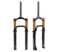 KANGXYSQ Fourche À Suspension Pneumatique Vélo Neige Pneus Larges 20 X 4 Pouces Tube Droit sans Filetage 28,6 Mm Fourche Avant Débattement 130 Mm Frein À Disque QR 9 Mm Fourches(Gold)