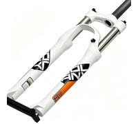 KANGXYSQ Fourche à suspension pour VTT 26, 27,5, 29", débattement du ressort, 105 mm, vélo de montagne ultra léger, fourche 1-1/8", tube droit, verrouillage manuel, frein à disque QR 9 mm (blanc