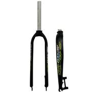 KANGXYSQ Fourche À Suspension pour VTT 700C/26/27,5/29" Fourche Rigide Tube Droit 1-1/8" Alliage D'aluminium Vélo De Route Fourche Avant Quick-Rack 100 Mm Frein À Disque(Matte Green,26in)