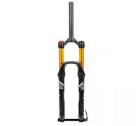 KANGXYSQ Fourche Pneumatique MTB 26/27.5/29 Tige Droite 1-1/8 Pouce Verrouillage Manuel/à Distance Débattement De 130mm Frein À Disque Axe Transversal 100mm*15mm Réglage du Rebond(A Gold,26inch)