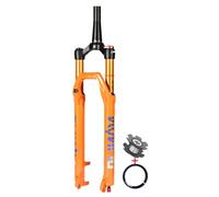 KANGXYSQ Fourche Suspendue VTT 26/27,5/29 Pouces Course 120/140 Mm Frein À Disque Fourches De Vélo 1-1/8 Pouce Droite/Conique Fourche Pneumatique Blocage Rapide 9 Mm(Tapered-manua/120,26")