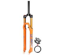 KANGXYSQ Fourche Suspendue VTT 26/27,5/29 Pouces Course 120/140 Mm Frein À Disque Fourches De Vélo 1-1/8 Pouce Droite/Conique Fourche Pneumatique Blocage Rapide 9 Mm(Straight-manual/120,29")