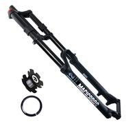 KANGXYSQ Fourche Suspension Avant VTT 26/27,5/29 Pouces DH Frein À Disque Fourches Air Down Hill 1-1/8 Pouces Droites Triple Tree Fourche Avant pour Vélo Déplacement 145 Mm QR 9 ×100 Mm(Schwarz,29")