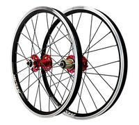 KANGXYSQ Paire Roues VTT 20 Pouces Frein À Disque/V Roues Vélo Montagne BMX À Dégagement Rapide 24H Vélo Jante 7 8 9 10 11 12 Vitesse Cassette 1400g Roulements Scellés(Red hub)