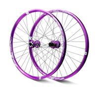 KANGXYSQ Violet 26/27,5/29in Paire De Roues pour VTT Axe Traversant Dimensions des Jantes 15X110 Mm/12X148Mm 3 Frein À Disque Roues Avant Et Arrière Jantes Double Couche(Front+Rear Wheel,29" Purple)