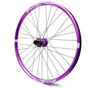 KANGXYSQ Violet 26/27,5/29in Paire De Roues pour VTT Axe Traversant Dimensions des Jantes 15X110 Mm/12X148Mm 3 Frein À Disque Roues Avant Et Arrière Jantes Double Couche(Rear Wheel,26" Purple)
