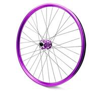 KANGXYSQ Violet 26/27,5/29in Paire De Roues pour VTT Axe Traversant Dimensions des Jantes 15X110 Mm/12X148Mm 3 Frein À Disque Roues Avant Et Arrière Jantes Double Couche(Front Wheel,27.5" Purple A)