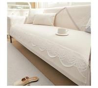 KANGYEBAIHUODIAN Housse de canapé en jacquard de blé chenille, housse de coussin de canapé, serviette de canapé quatre saisons, antidérapante, légère, couverture de canapé en cuir de luxe(Cream,90X160
