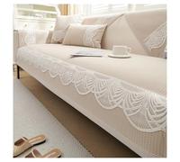 KANGYEBAIHUODIAN Housse de canapé en jacquard de blé chenille, housse de coussin de canapé, serviette de canapé quatre saisons, antidérapante, légère, couverture de canapé en cuir de luxe(Khaki,70X150