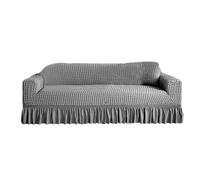 KANGYEBAIHUODIAN Housse de canapé en Seersucker à Carreaux for Salon, Housse de canapé Extensible, adaptée à la Maison, Housse de Fauteuil, Housse de canapé 3 Coins(for Grey,S)