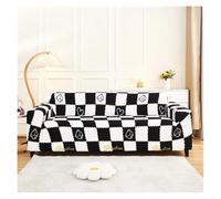 KANGYEBAIHUODIAN Housse de canapé Extensible, Double accoudoir, Tout Compris, en Tricot Respirant, Coussin de canapé Italien Simple et Anti-Rayures(Black,235-300cm)