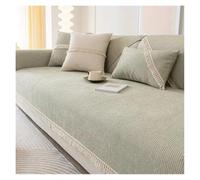KANGYEBAIHUODIAN Housse de canapé Universelle Quatre Saisons en Chenille Blanche à Pompons, Anti-poussière et antidérapante, idéale for Le Salon(Green,45x45cm Pillowcase)