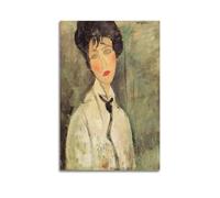 KANGZENG Amedeo Modigliani Impression sur toile représentant une femme avec cravate noire 40 x 60 cm