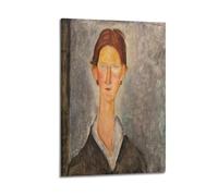 KANGZENG Amedeo Modigliani Peinture sur toile représentant un étudiant - Décoration murale pour salon, chambre à coucher - 20 x 30 cm