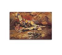 KANGZENG Charles Marion Russell Painter Works (waiting And Mad) Art Posters Art Toile Décoration murale Photo Décoration d'intérieur moderne 60 x 90 cm