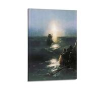 KANGZENG Impression sur toile Ivan Aivazovsky Œuvres de peintre (Jésus marche sur l'eau) Décoration murale d'intérieur 30 x 45 cm