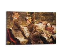 KANGZENG Impression sur toile James Tissot Œuvres de peintre (banc de jardin) - Décoration murale pour salon, chambre à coucher - 20 x 30 cm