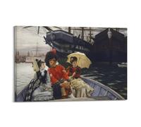 KANGZENG Impression sur toile James Tissot Œuvres de peintre (bateau Unbrellas jaune) - 40 x 60 cm