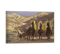 KANGZENG Impression sur toile James Tissot Œuvres de peintre (Journey of The Magi) Art Décoration d'intérieur moderne 40 x 60 cm