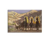 KANGZENG Impression sur toile James Tissot Œuvres de peintre (Journey of The Magi) - Décoration murale pour chambre à coucher et salon - 60 x 90 cm