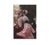 KANGZENG Impression sur toile James Tissot Œuvres de peintre (La réception) - Décoration murale pour salon, chambre à coucher - 30 x 45 cm