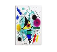 KANGZENG Impression sur toile Joan Miro Painter Works (The Singing Fish) - Décoration murale d'intérieur - 50 x 75 cm