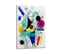 KANGZENG Impression sur toile Joan Miro Painter Works (The Singing Fish) - Décoration murale d'intérieur moderne - 20 x 30 cm