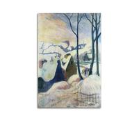 KANGZENG Impression sur toile Paul Gauguin Painter Works (village dans la neige) - Décoration murale pour salon - 60 x 90 cm