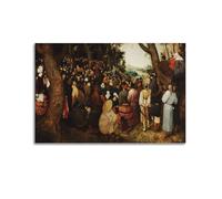 KANGZENG Impression sur toile représentant le sermon de Saint-Jean-Baptiste de Pieter Bruegel The Elder Painter Works (20 x 30 cm)