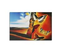 KANGZENG Impression sur toile représentant Salvador Dali (paysage avec papillons) - Décoration murale d'intérieur moderne - 50 x 75 cm