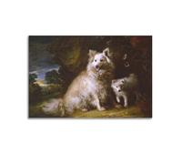 KANGZENG Impression sur toile Thomas Gainsborough Painter Works ( et chiot) - Décoration murale pour chambre à coucher et salon - 40 x 60 cm